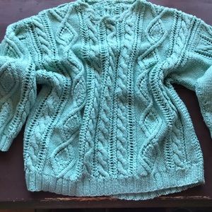 Hand knit Sea-foam Sweater Large